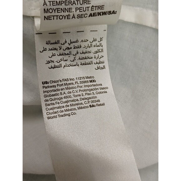 Chicos 2 Top Teal Blue Eyelet Cold Shoulder Short Zig Zag Sleeve Blouse M - Picture 11 of 11